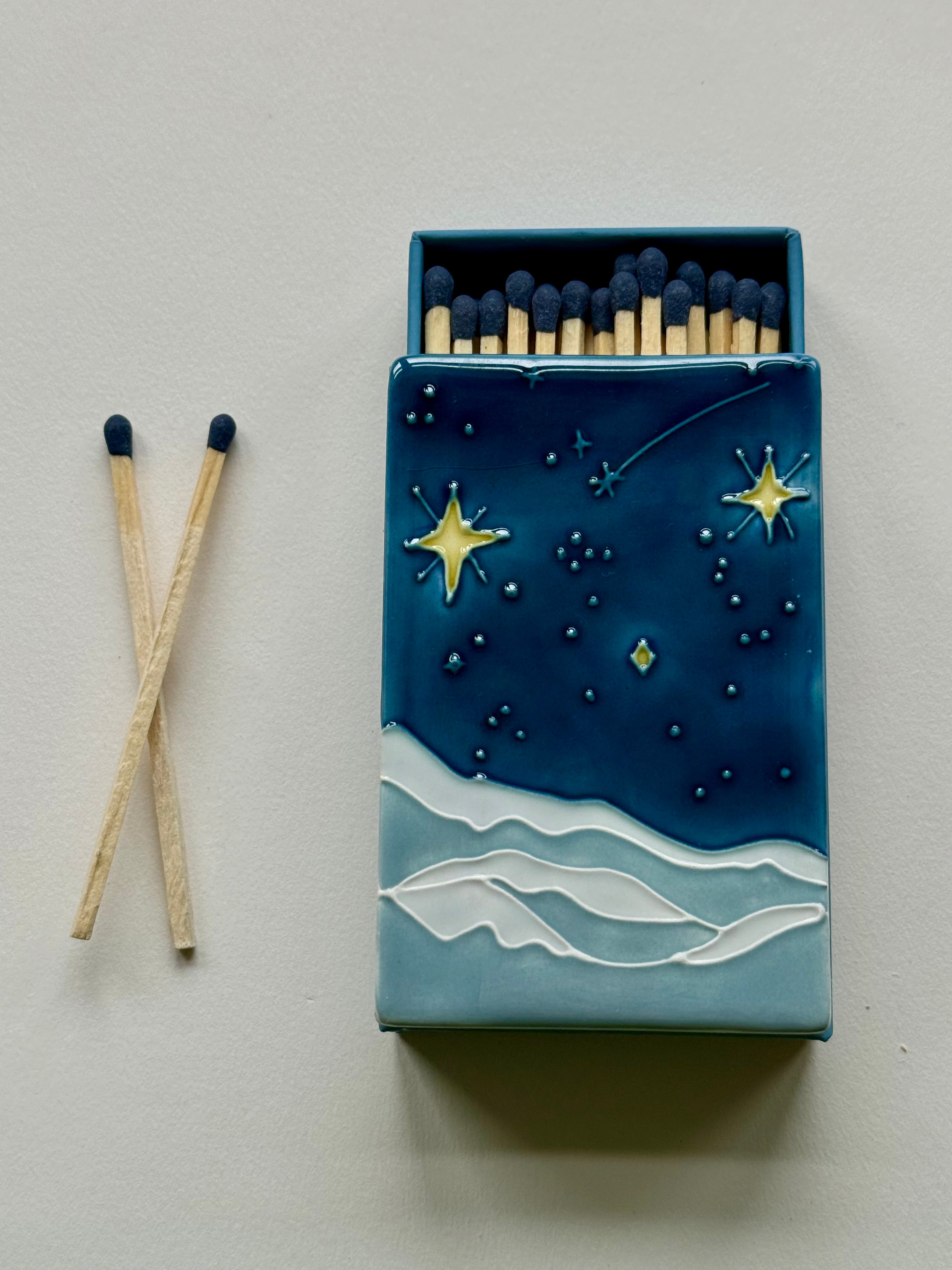 Sample - Starry Night Ceramic Matchbox