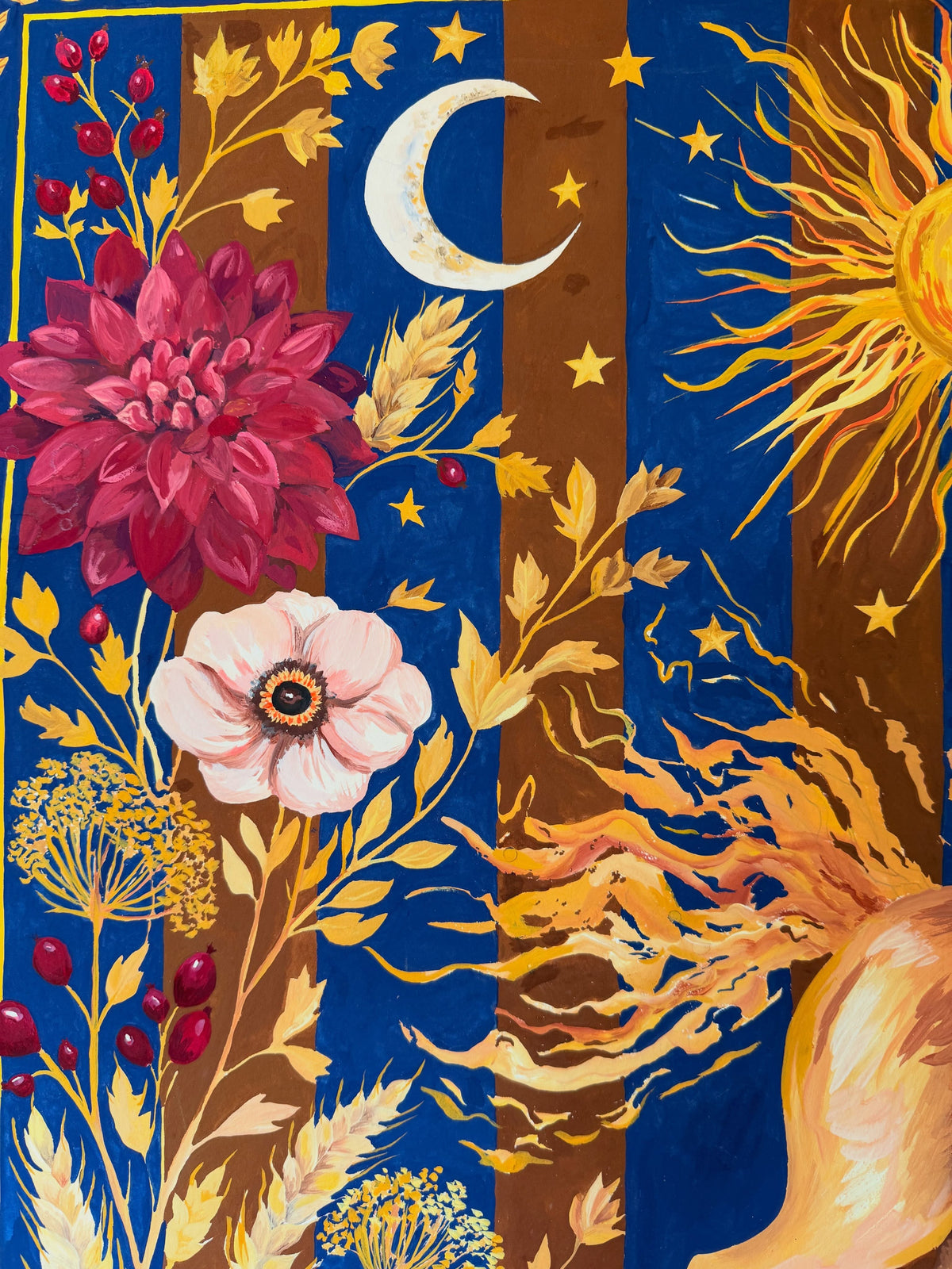 Fire Horse Silk Scarf
