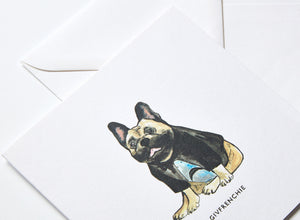 Jo Laing - Givenchy Dogs in Vogue Greeting Card - luxury stationery made in England