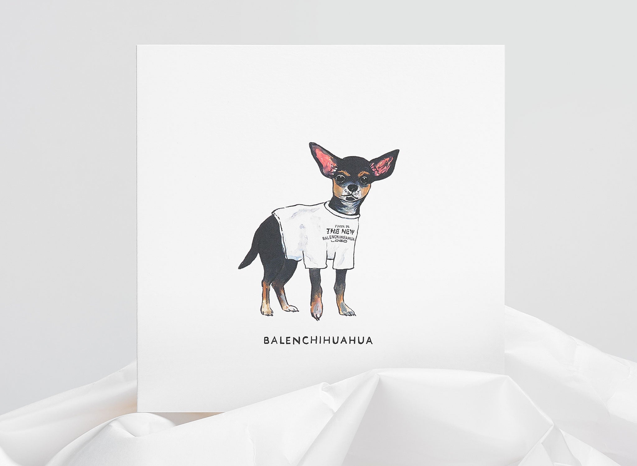 Jo Laing - Balenciaga Dogs in Vogue Greeting Card - luxury stationery made in England