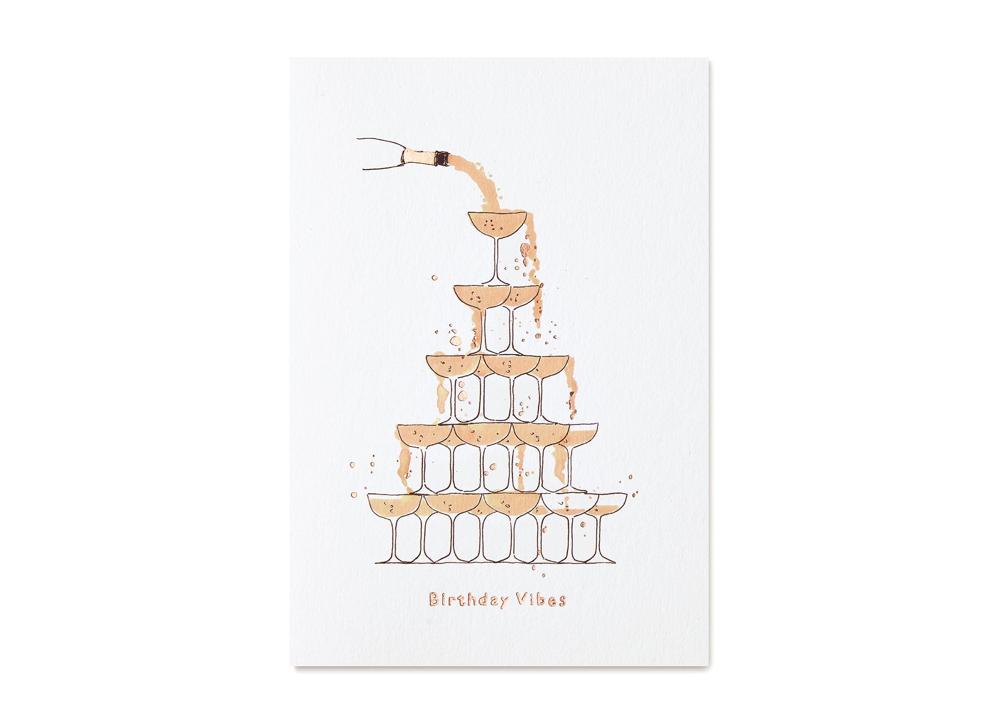 Jo Laing - Happy Birthday Champagne Greeting Card - luxury stationery made in England