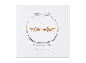 Jo Laing - You're My World Greeting Card - luxury stationery made in England