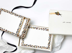 Jo Laing - Gilded Leopard Correspondence Cards - luxury stationery and notecards made in England