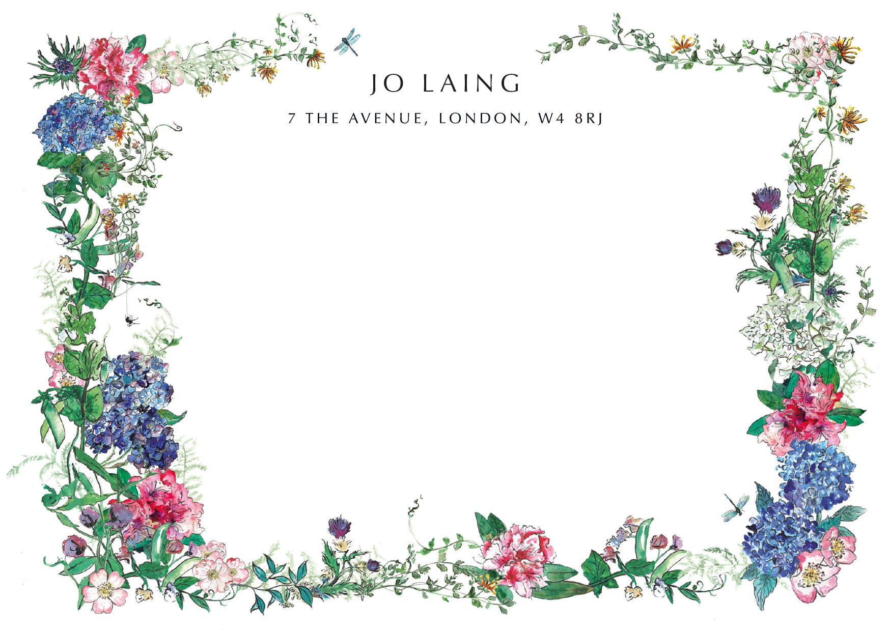 Jo Laing Bespoke Luxury Stationery Collection, Personalised with your name and Address