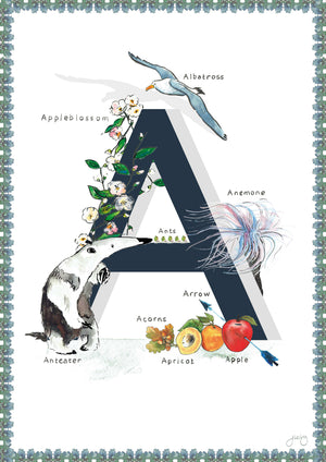 'A is For' Alphabet Nursery Art Print