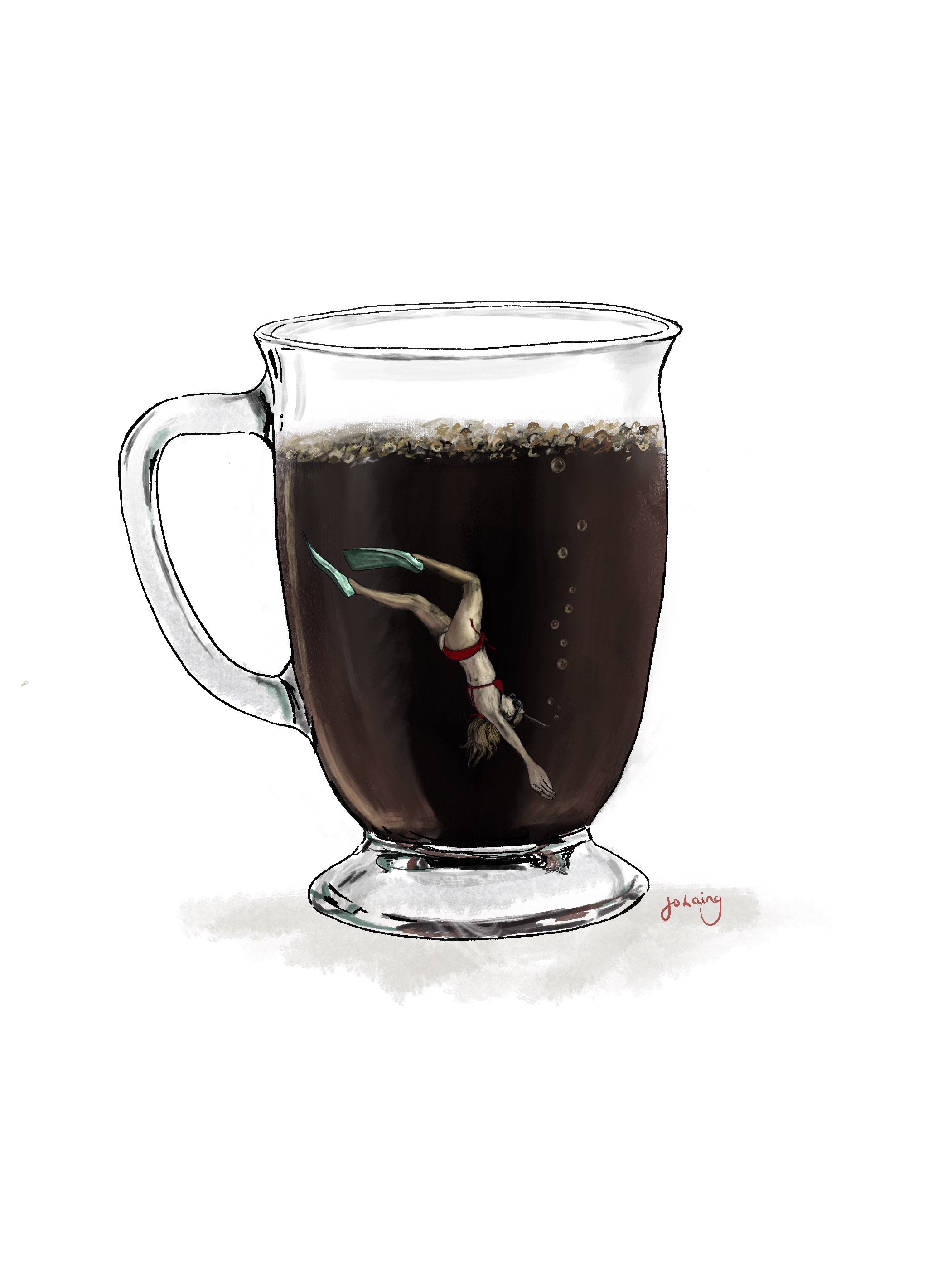 Deep Dive Coffee Art Print