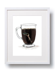 Deep Dive Coffee Art Print