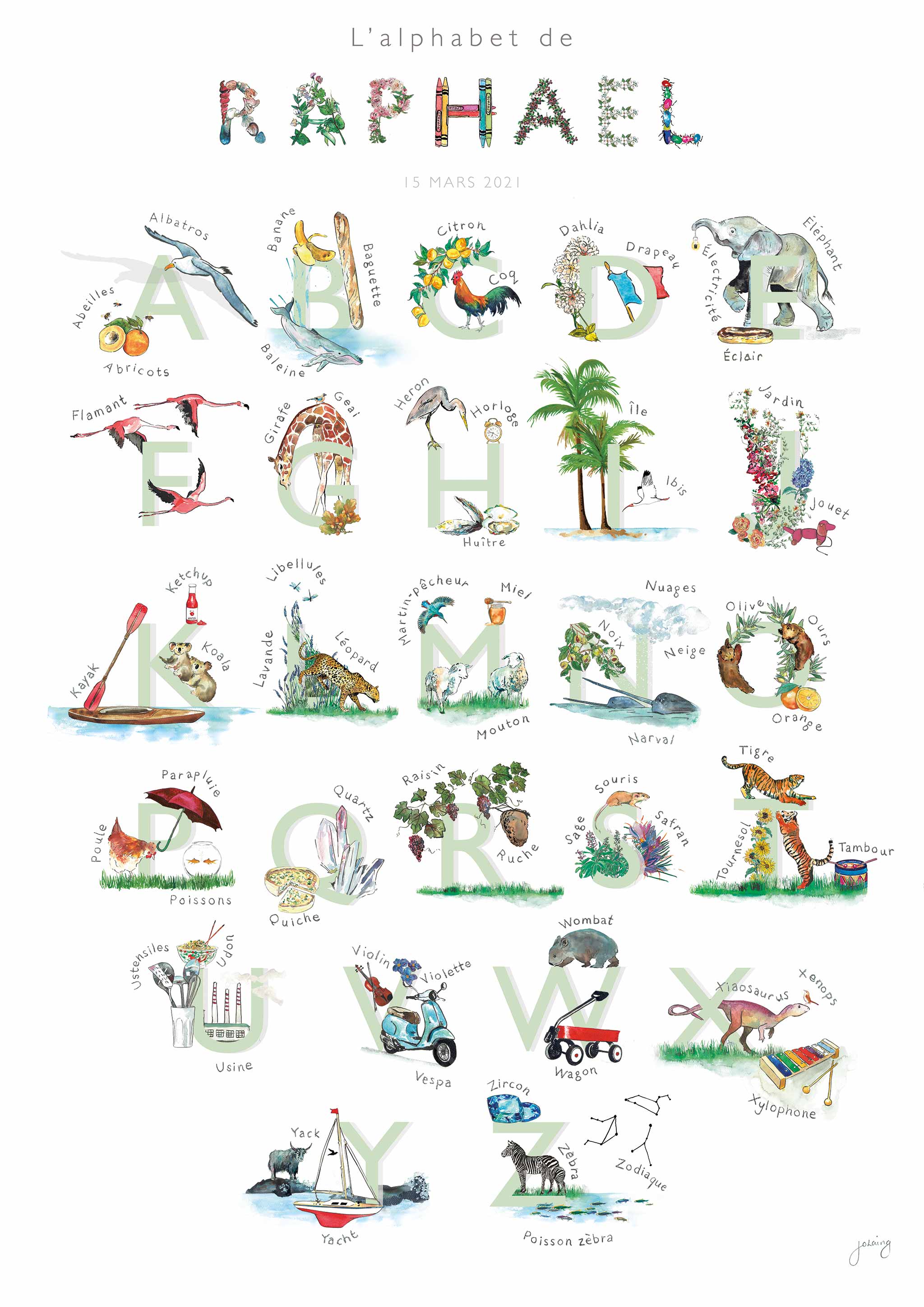 Mon Premier Alphabet Nursery Art Print