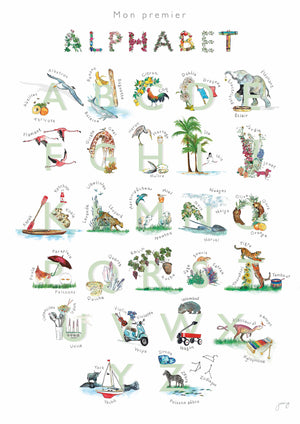 Mon Premier Alphabet Nursery Art Print