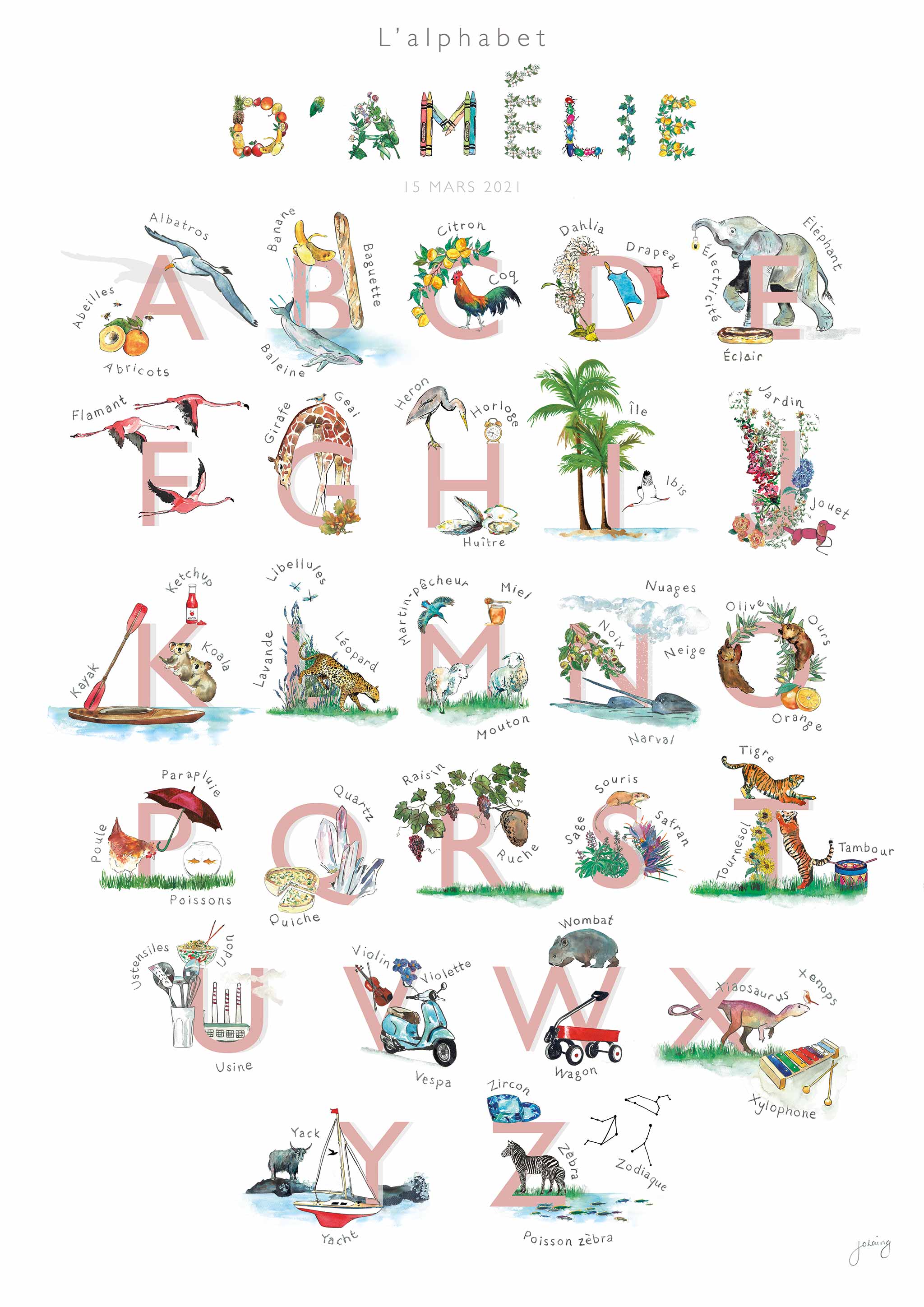 Mon Premier Alphabet Nursery Art Print