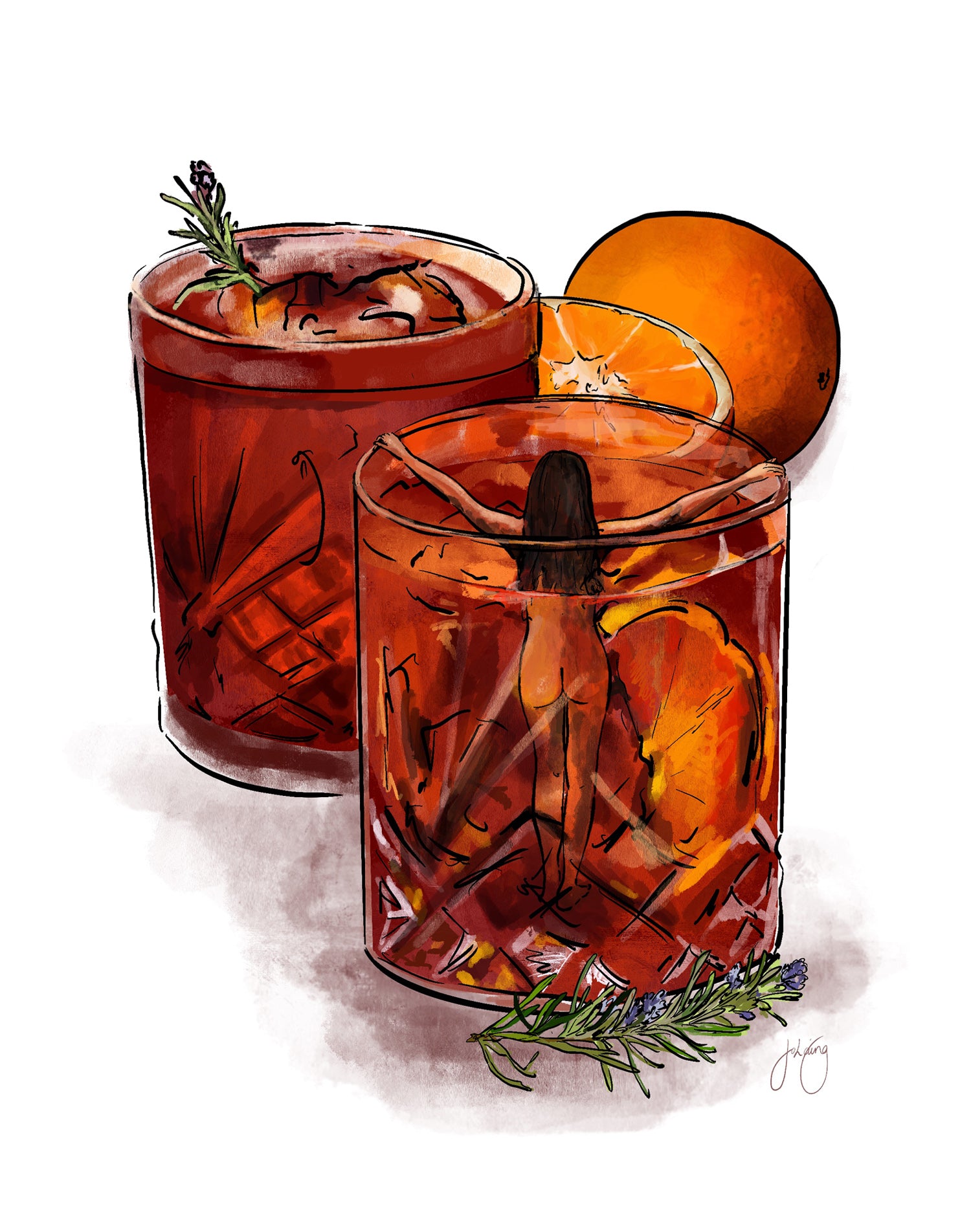 That First Sip of Negroni Art Print