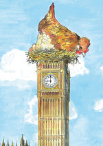 Big Hen and the Mouse of Parliament features original watercolour artwork of the iconic Palace of Westminster and Big Ben clocktower. 