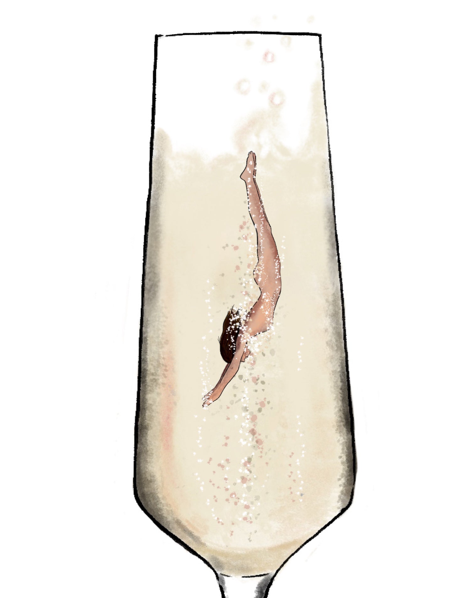 Make a Splash Champagne Art Print