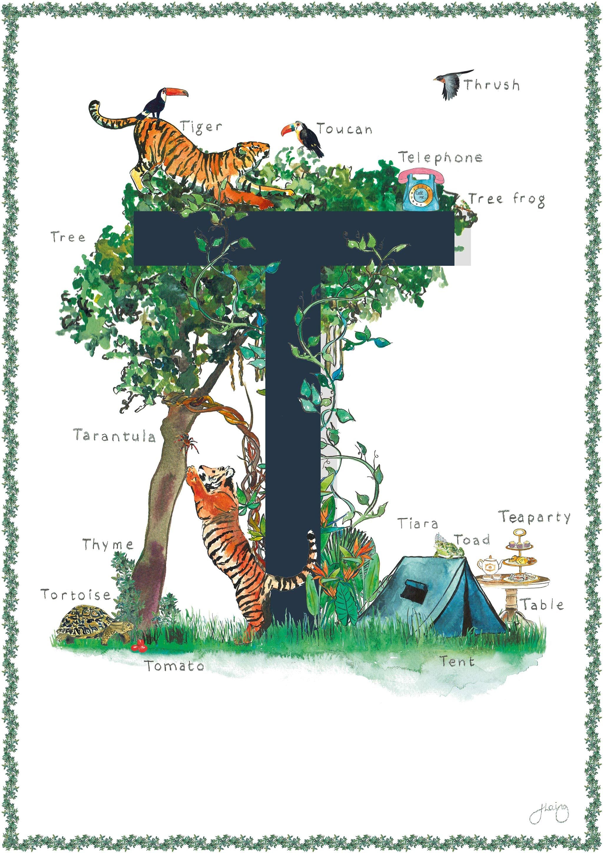 'T is For' Alphabet Nursery Art Print