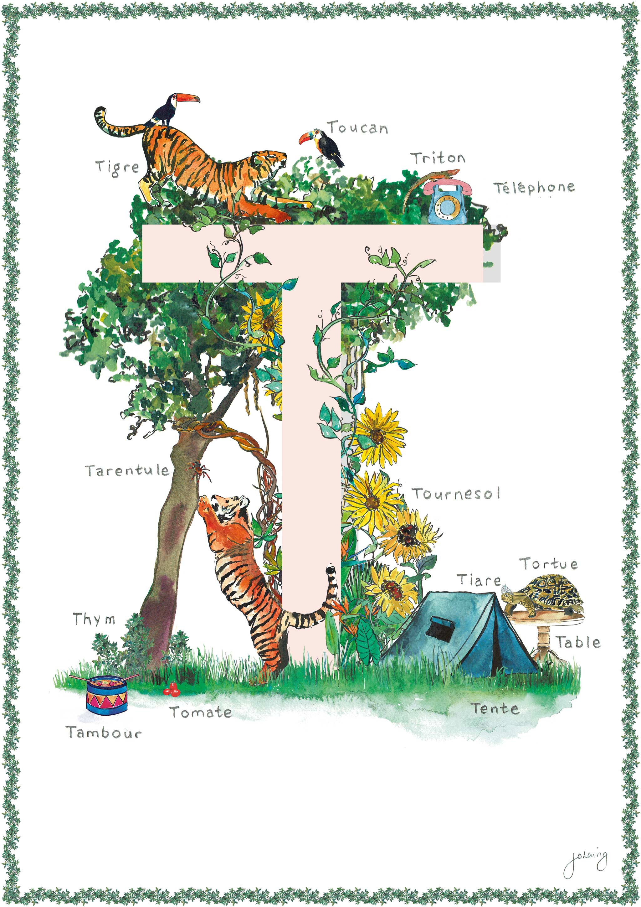 'T is For' Nursery Art Print - French Collection