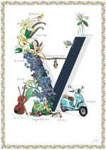 'V is For' Alphabet Nursery Art Print