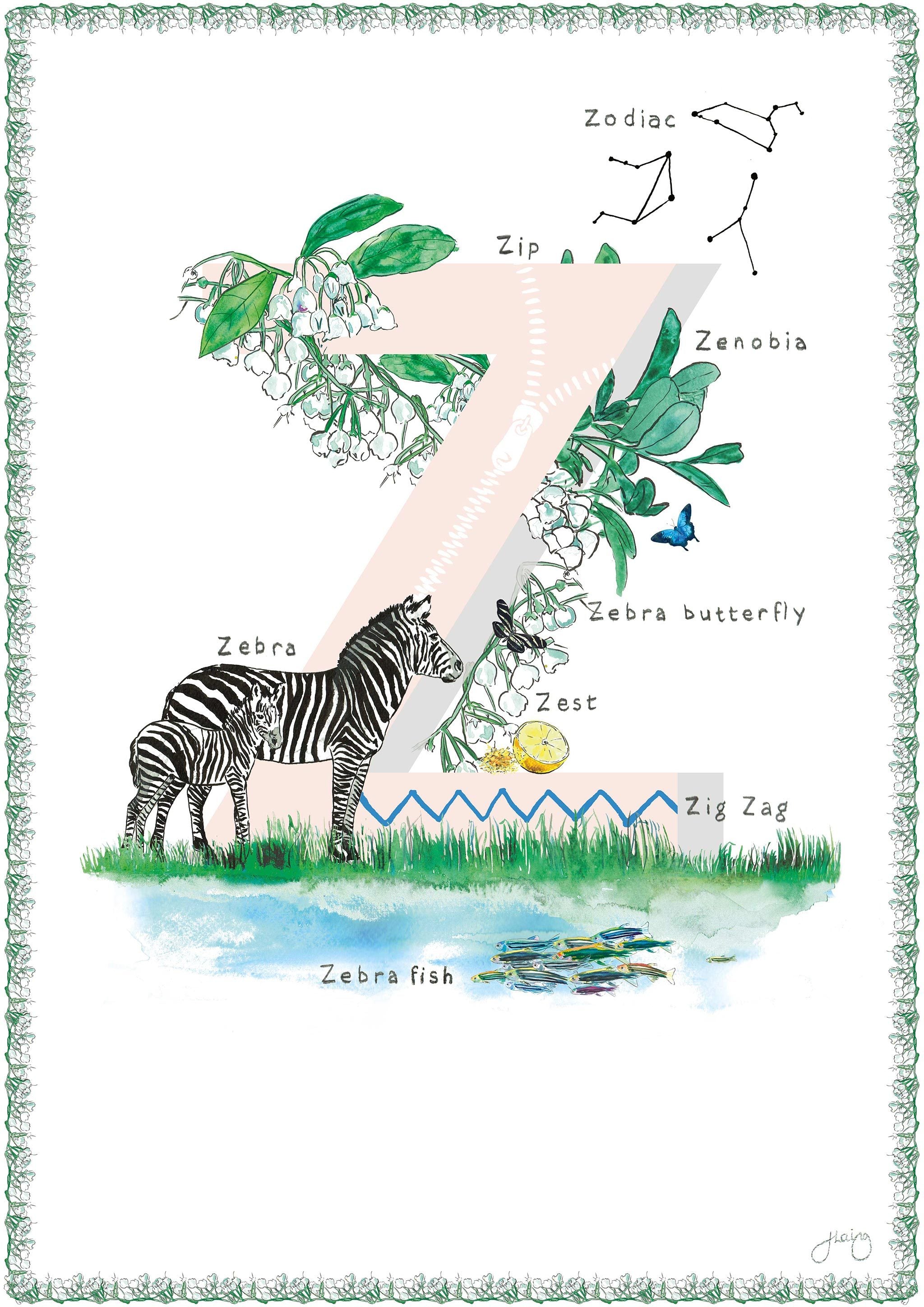 'Z is For' Alphabet Nursery Art Print