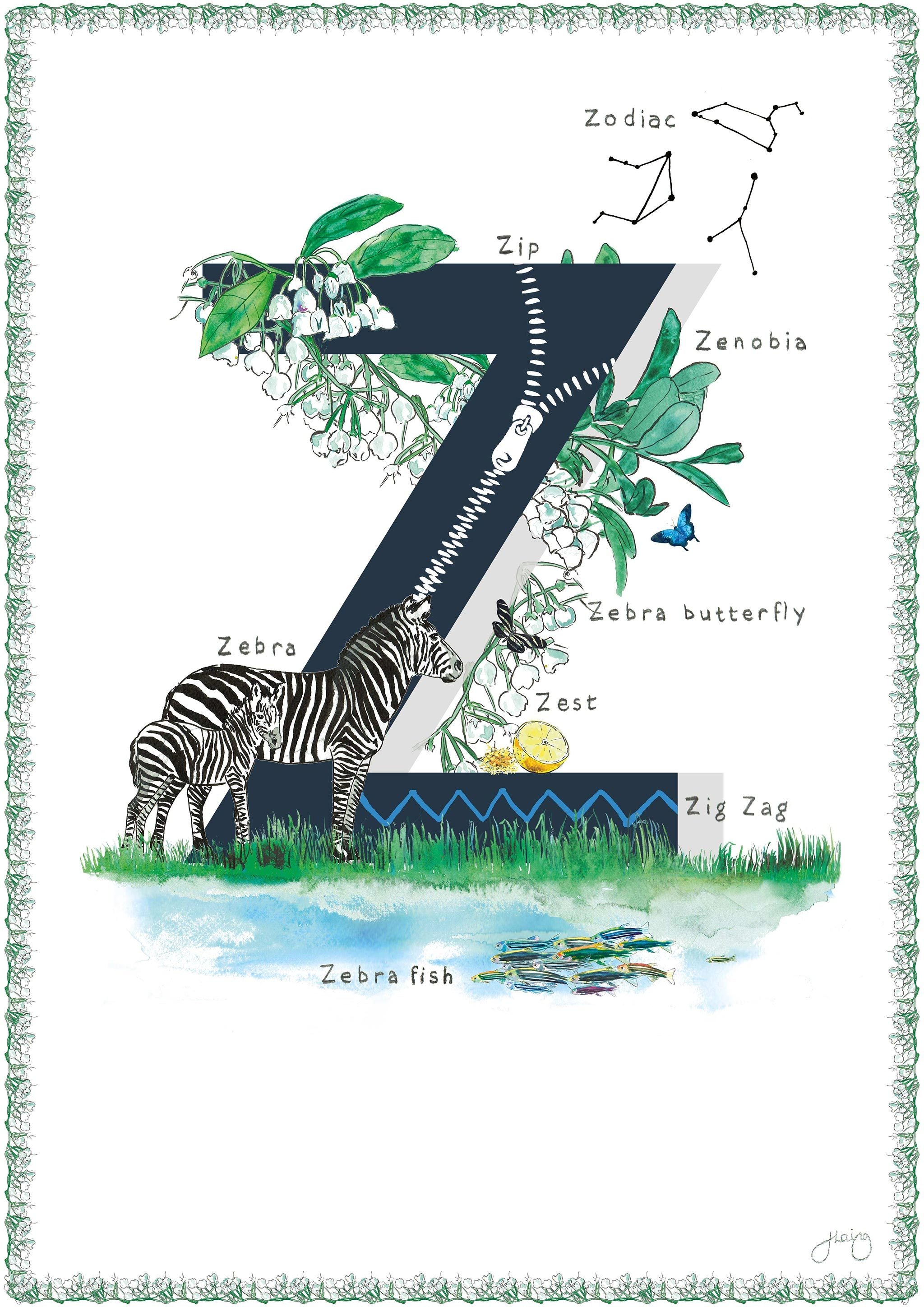 'Z is For' Alphabet Nursery Art Print