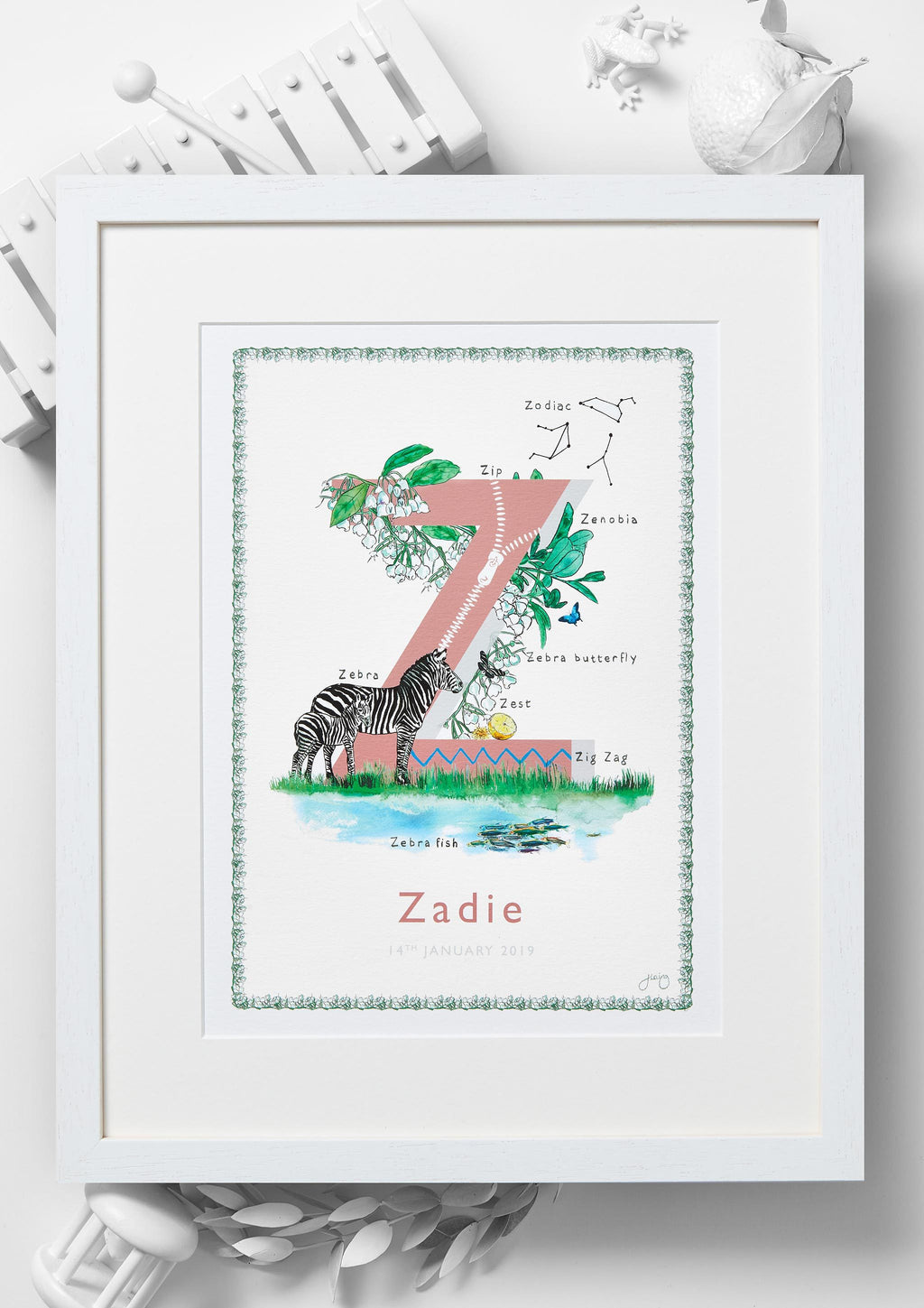 'Z is For' Alphabet Nursery Art Print